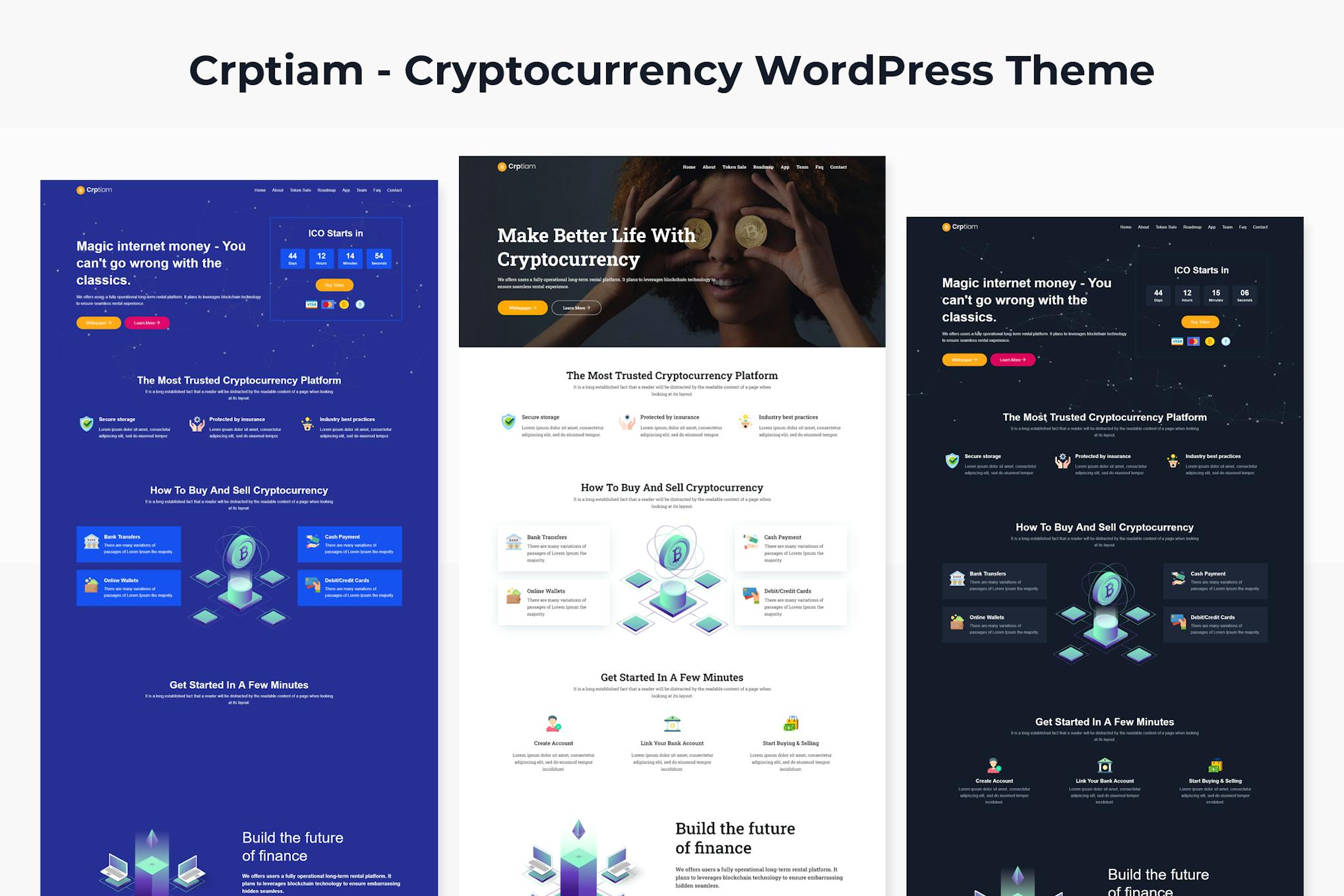 Crptiam — тема WordPress, посвященная криптовалютам