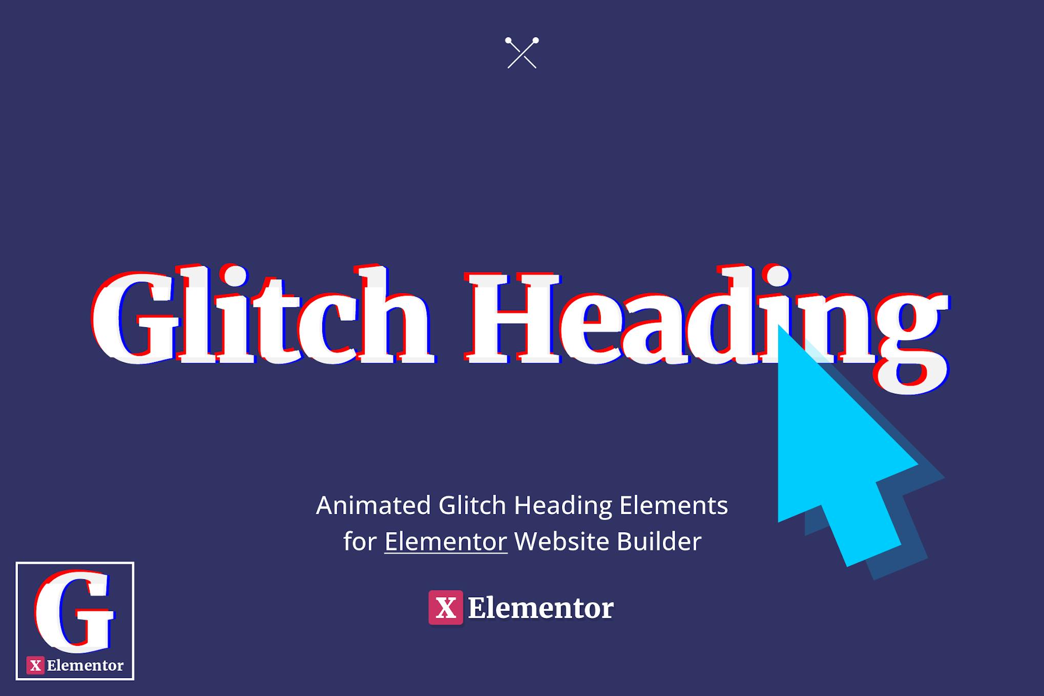 Glitch Heading для Elementor