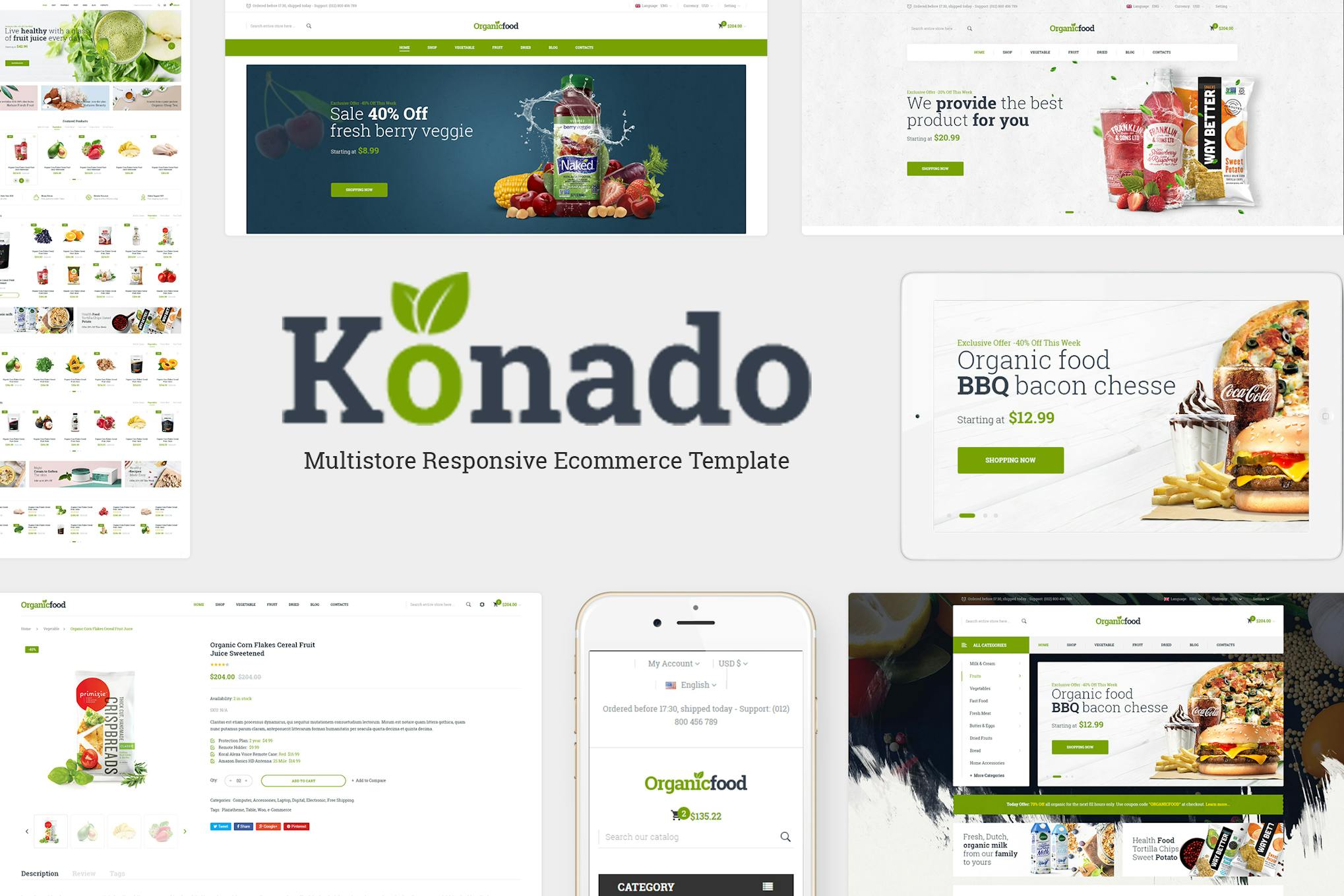Konado — WordPress тема WooCommerce органического питания