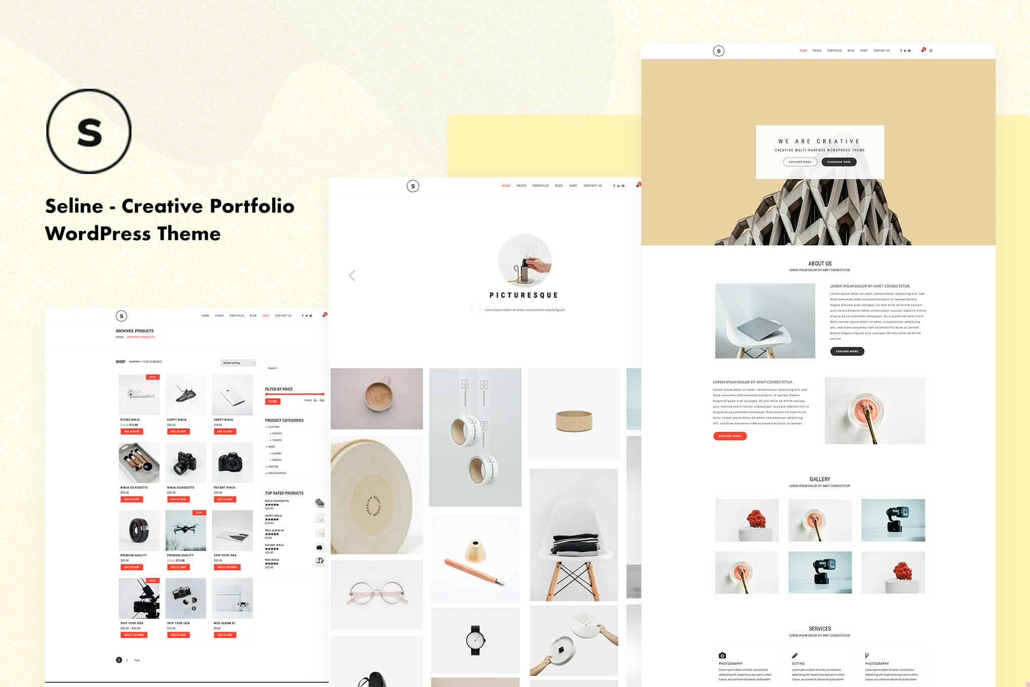 Seline — тема WordPress для творческого портфолио