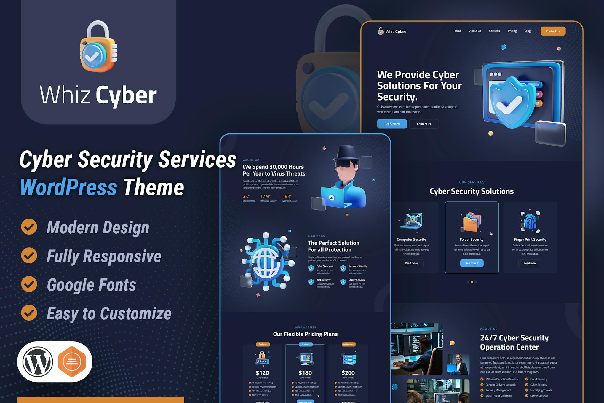 WhizCyber | Тема WordPress для кибербезопасности