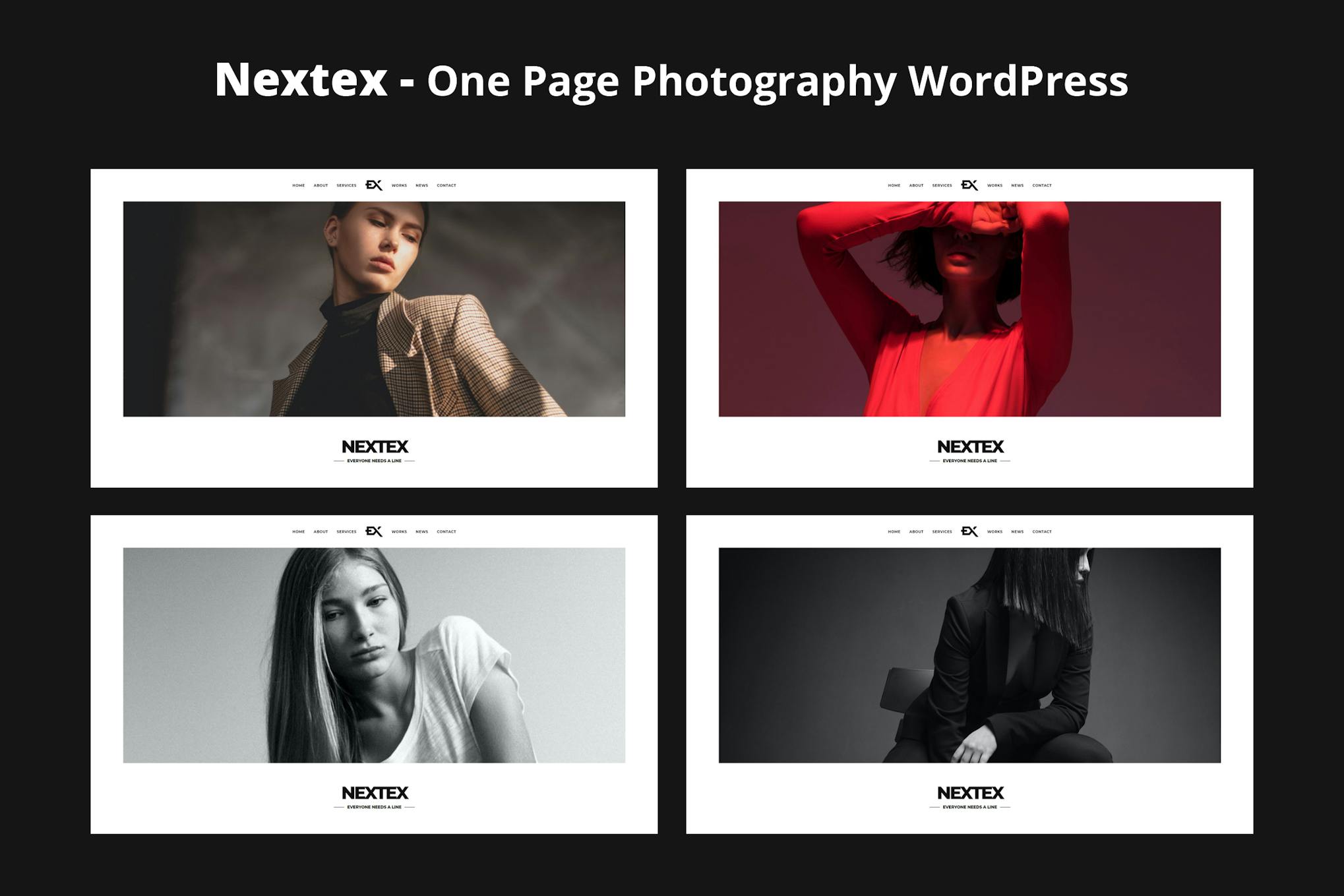 Nextex — одностраничная тема WordPress для фотографий