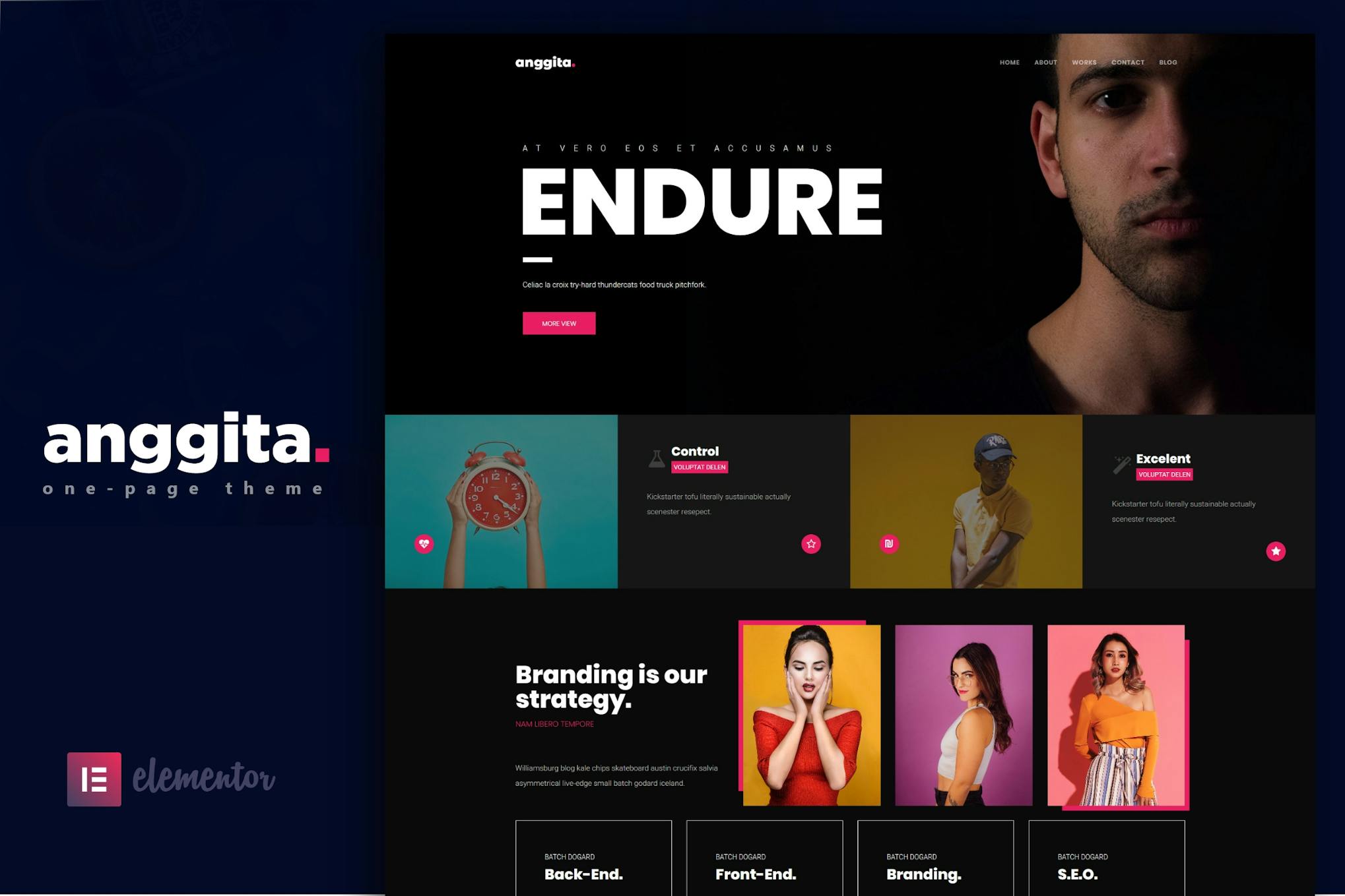 Anggita — одностраничная тема для портфолио