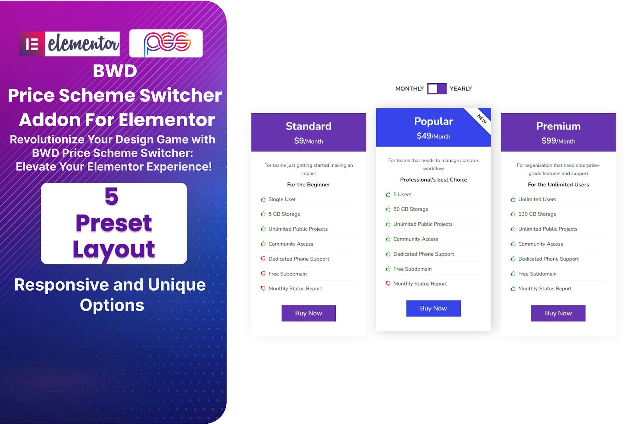 BWD — Аддон для переключения схем ценообразования