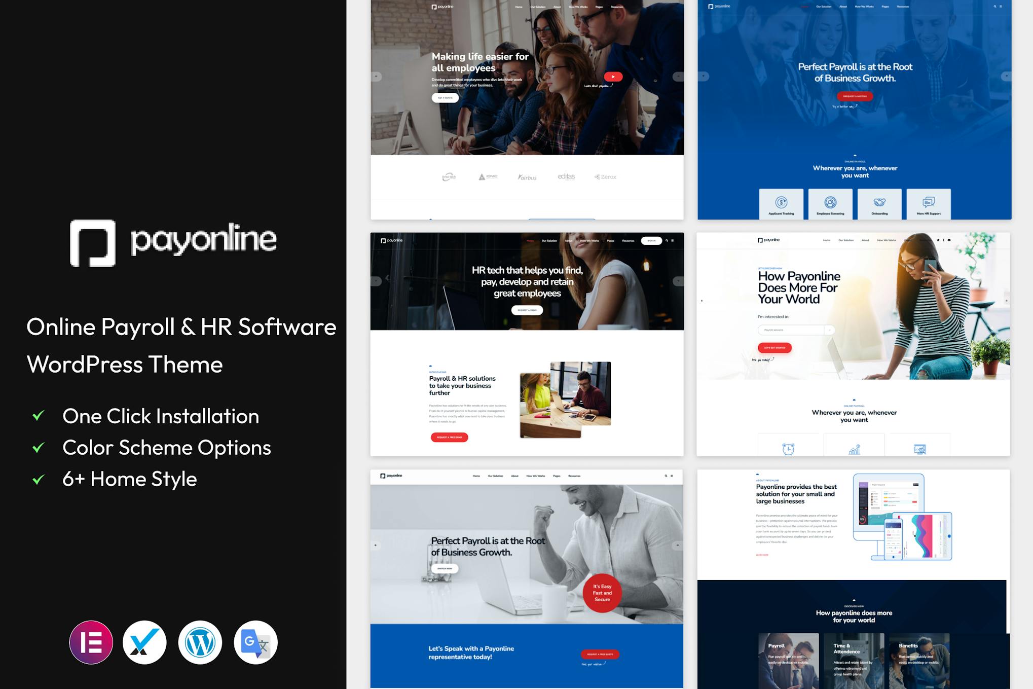 Payonline — Тема WordPress для онлайн-расчета заработной платы и управления персоналом