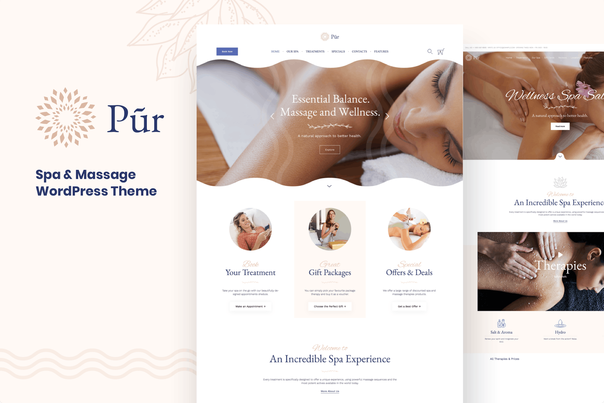 Pur — тема WordPress для здоровья и спа