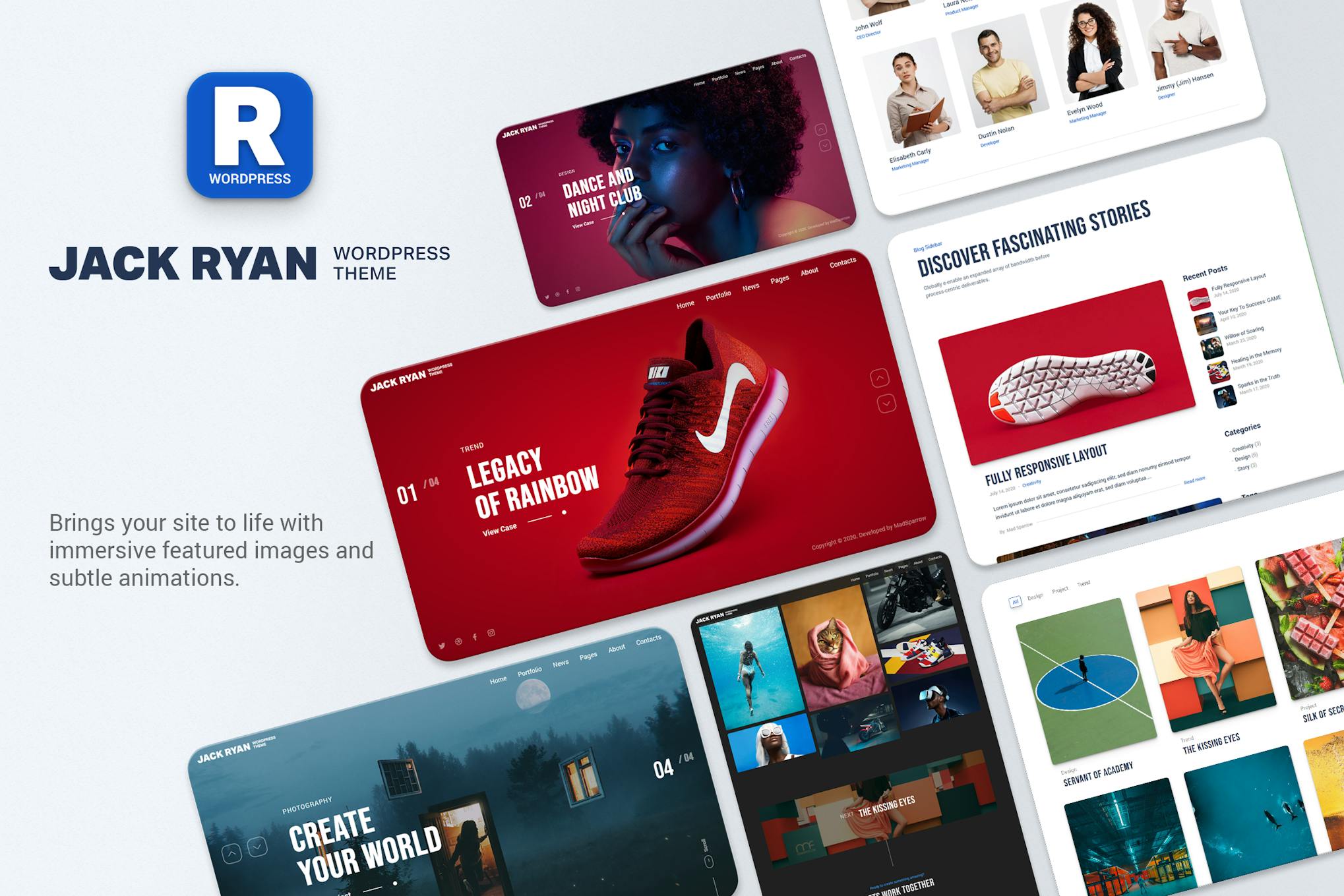 Jack Ryan — тема WordPress для творческого портфолио