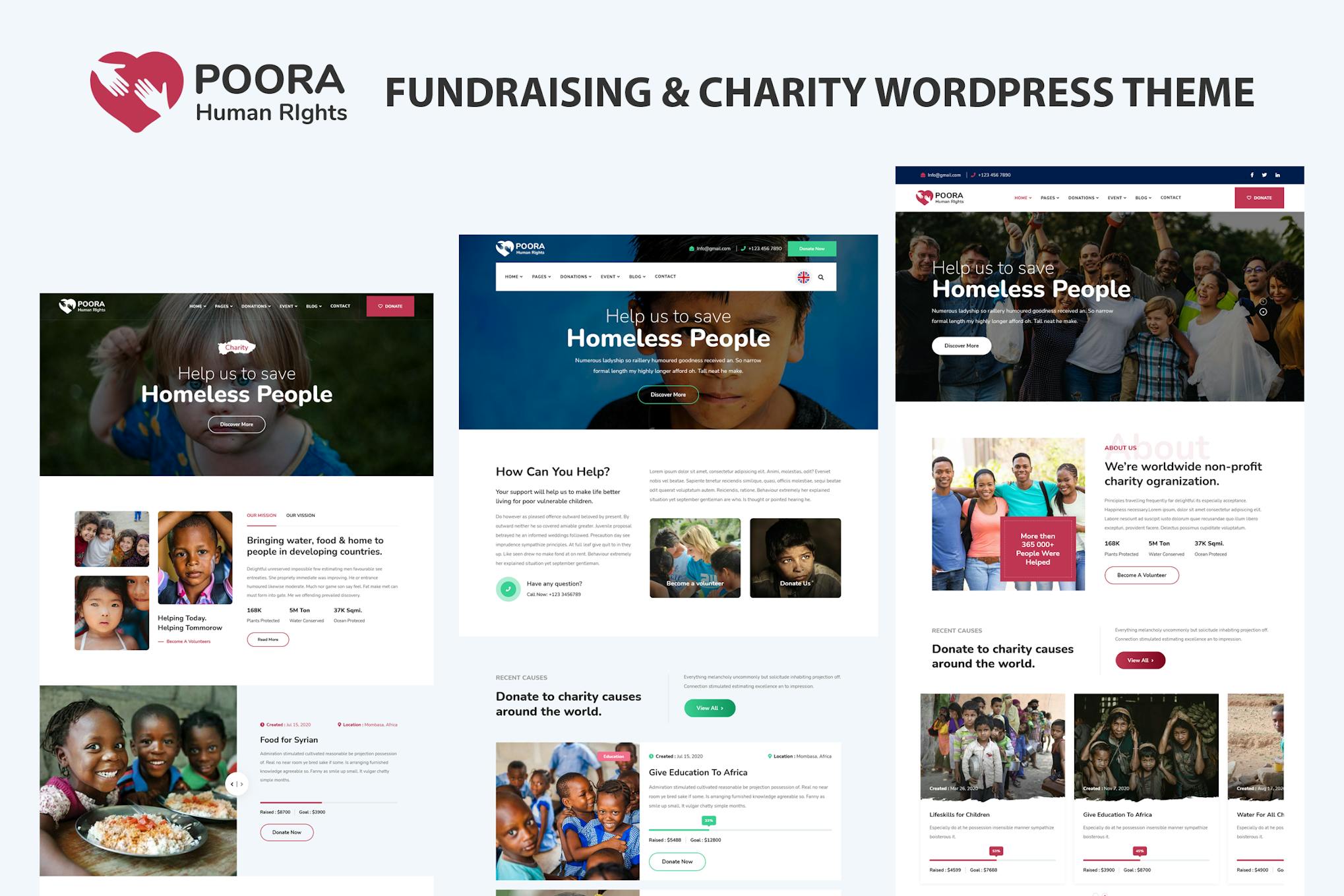 Poora — WordPress тема для сбора средств и благотворительности