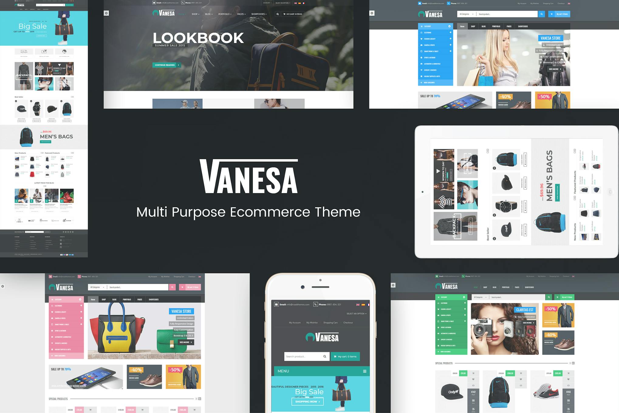 Vanesa — адаптивная модная тема WooCommerce