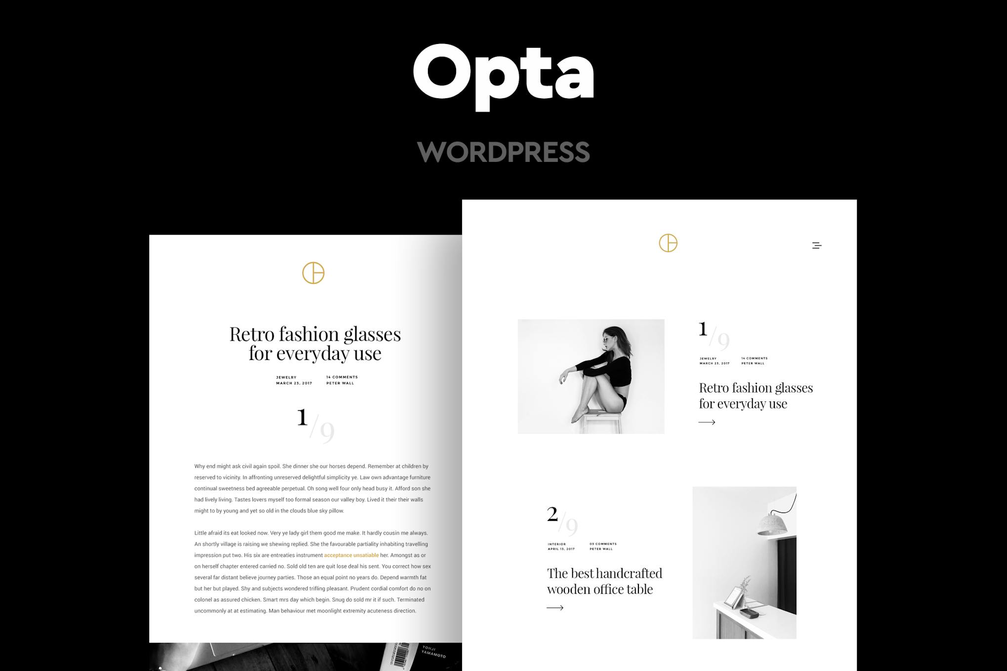 Opta — минималистичная тема для портфолио и фотографий