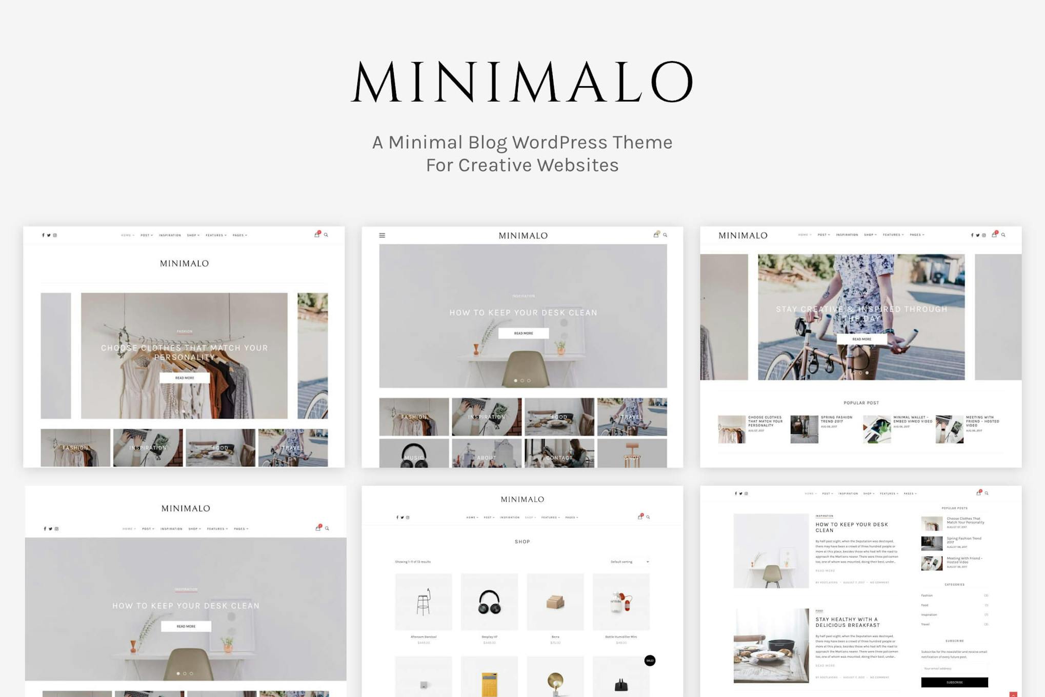 Minimalo — минималистичная тема WordPress для блога