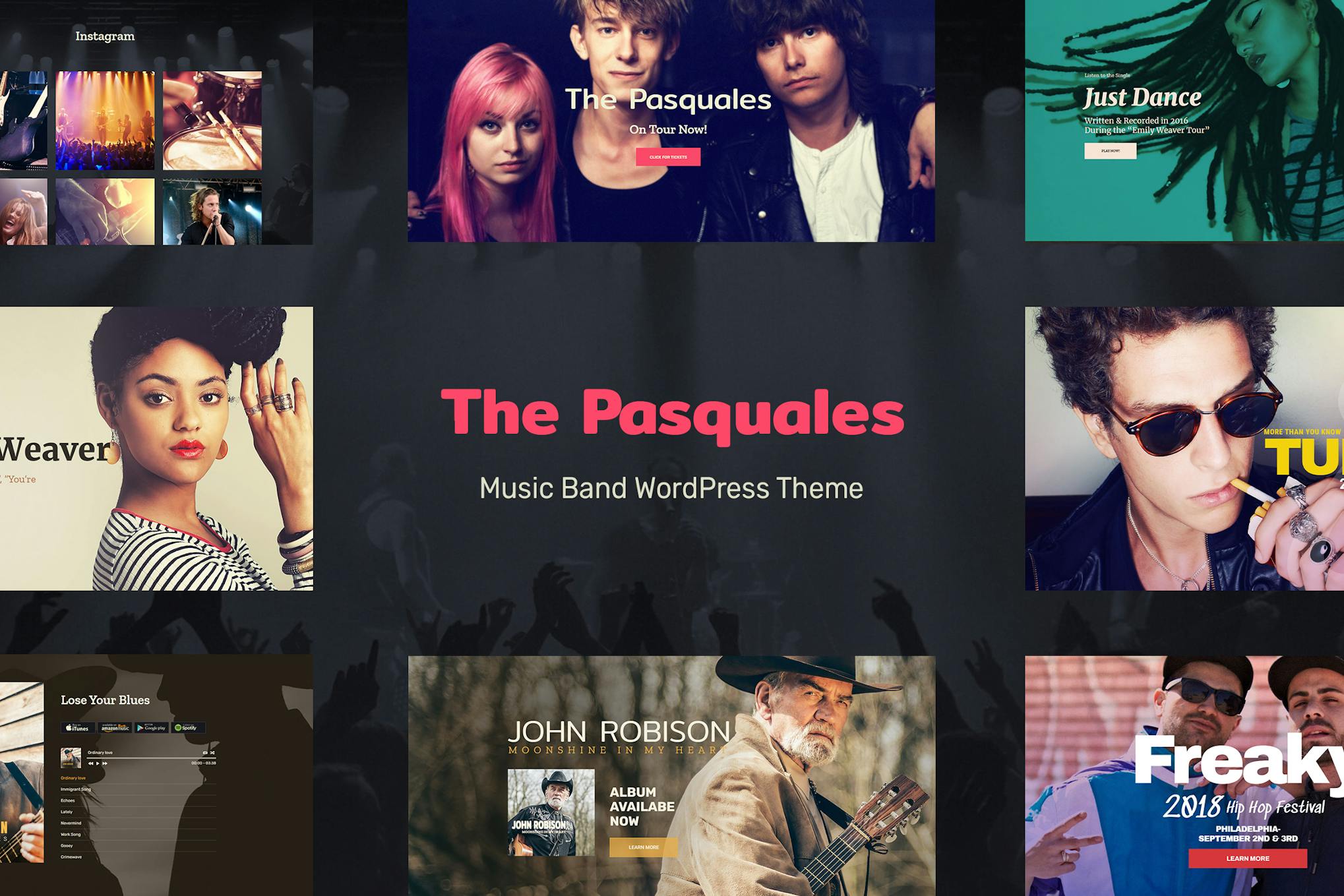 The Pasquales — тема WP для музыкальной группы, диджея и исполнителя
