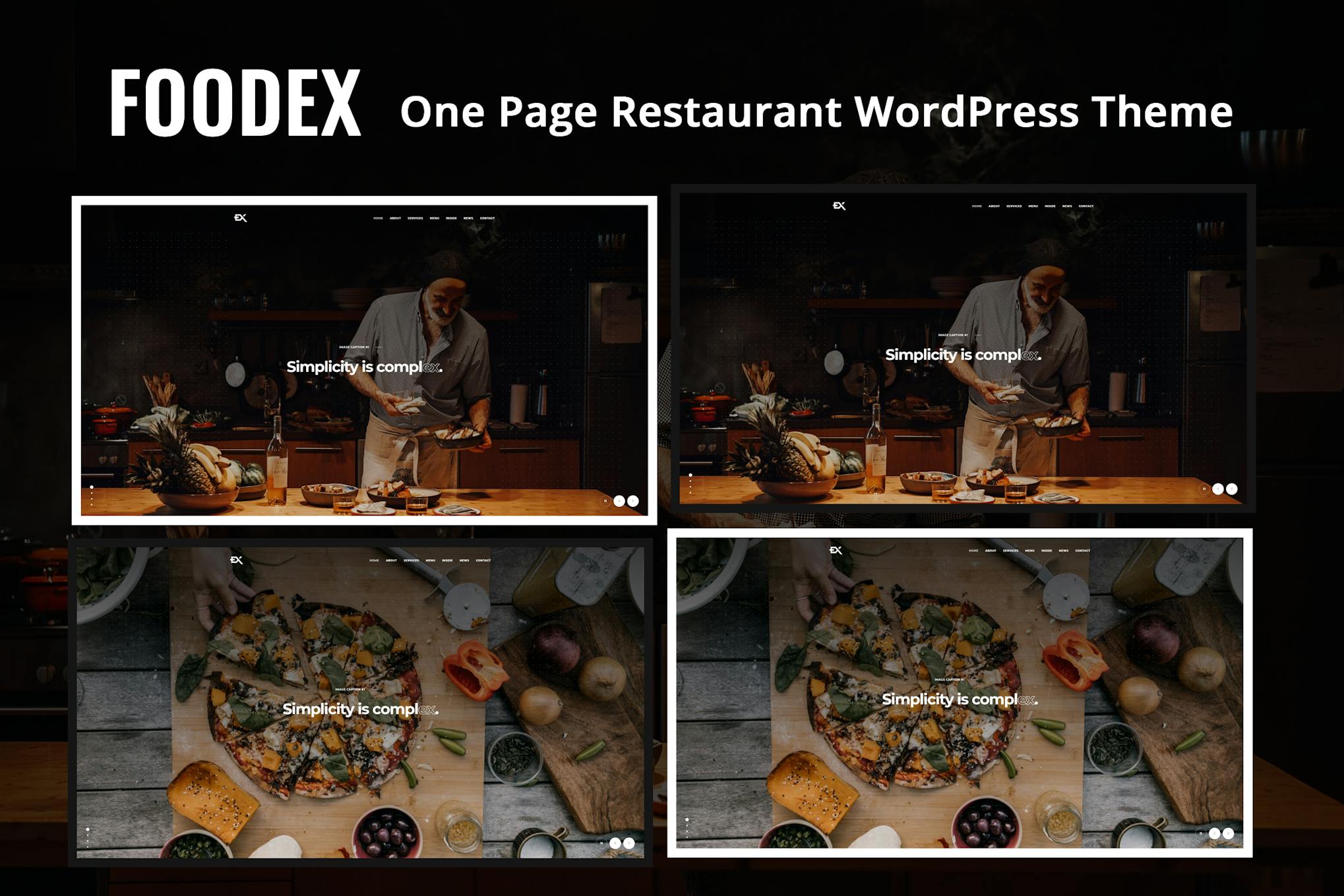 Foodex — одностраничная тема WordPress для ресторана