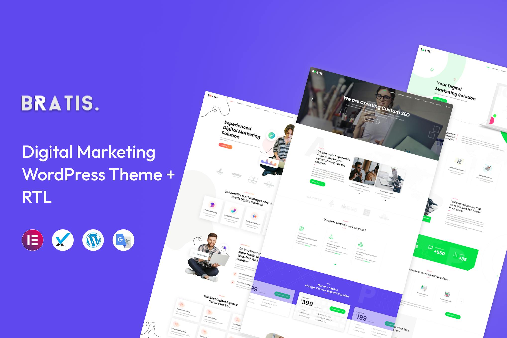 Bratis — Тема WordPress для цифрового маркетинга