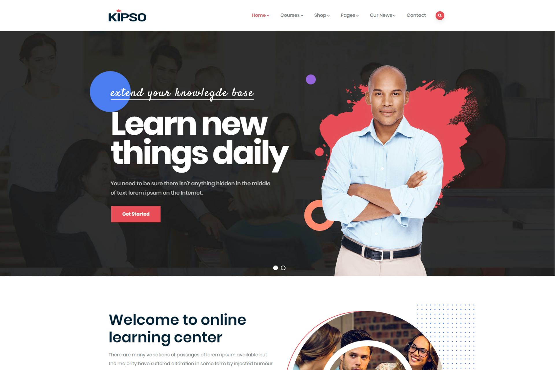 Kipso — тема WordPress для образования LMS