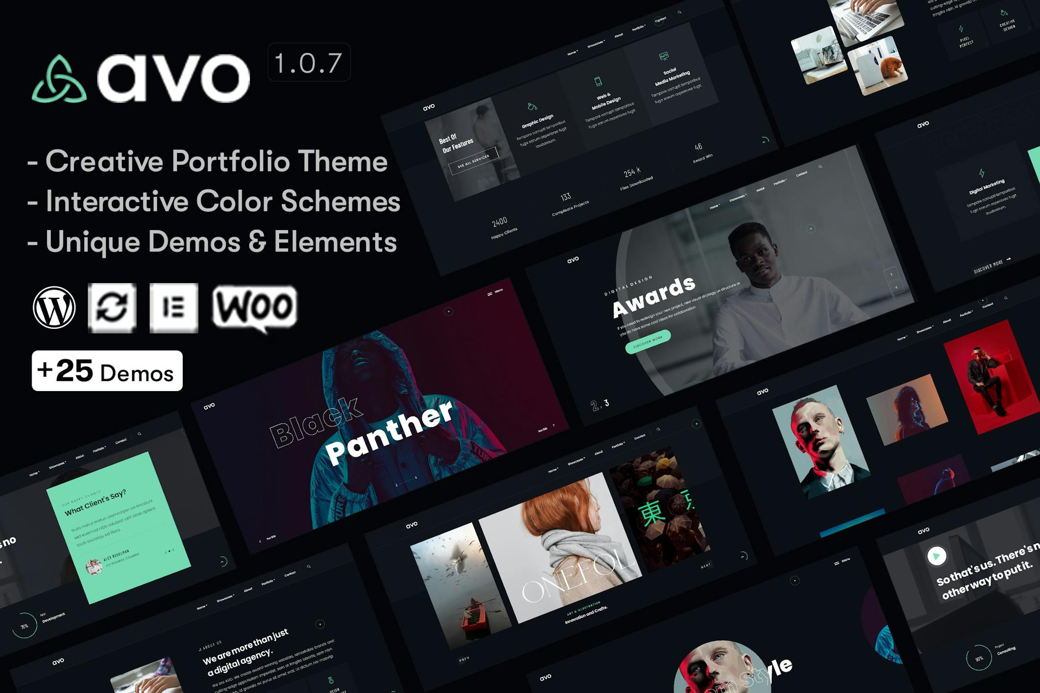 Avo — WordPress тема для творческого портфолио и Агентство