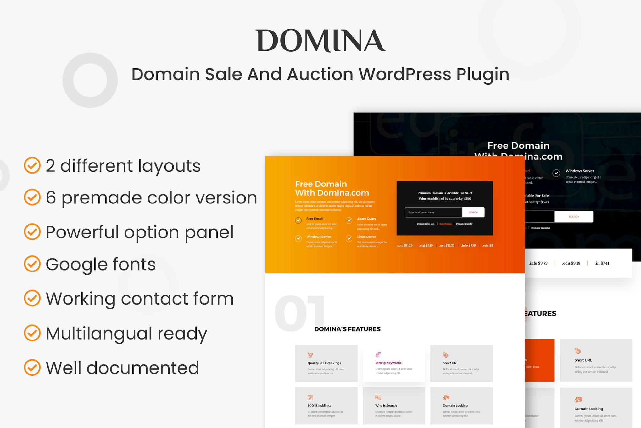 Domina — Плагин для продажи доменов