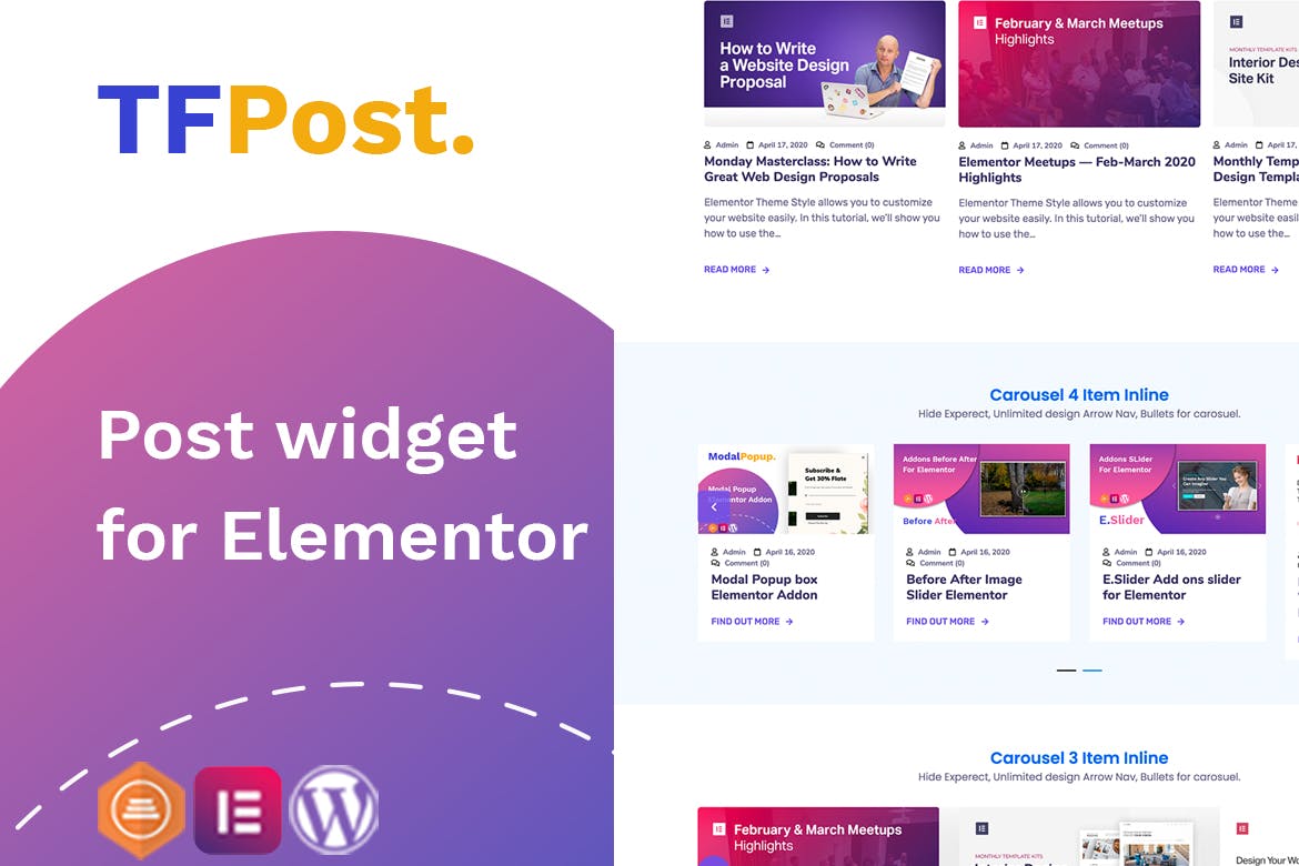 Сетка сообщений в Elementor