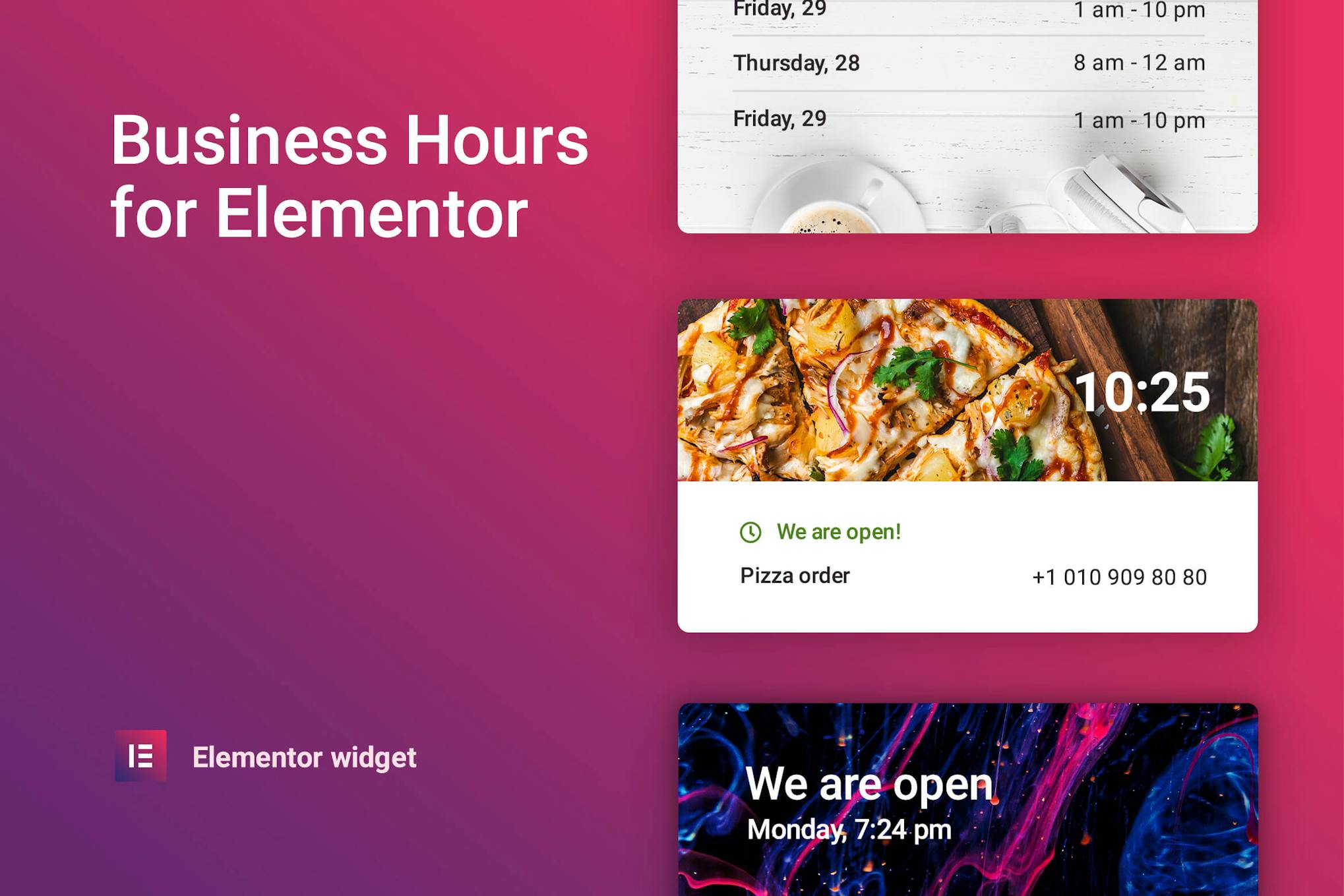 График работы — плагин для Elementor